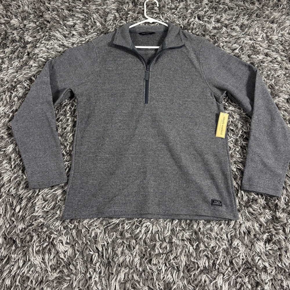 Simply Southern Mens Gray Quarter Zip Pullover Sweater SE-FAS-068b-SMS-BA Size M